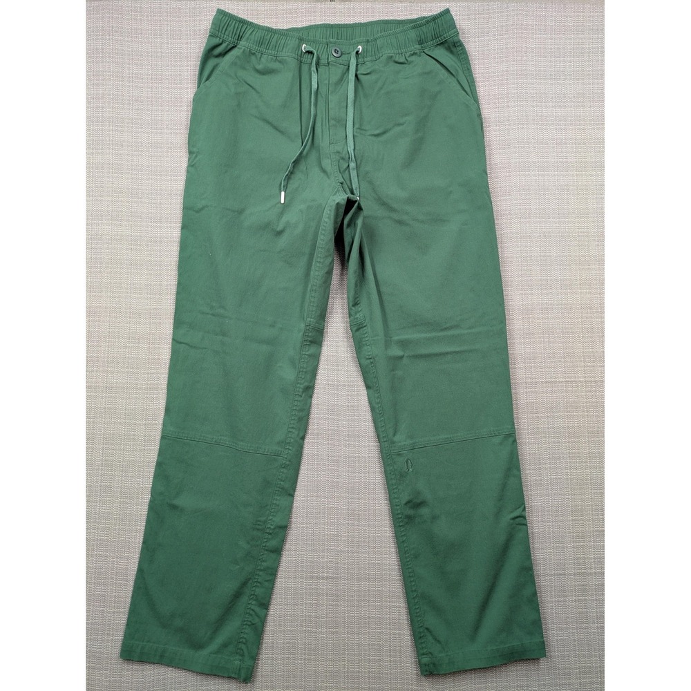 Beardedgoat Pants Mens Large 32x31 Green Stretch Chino Elastic Waist Casual